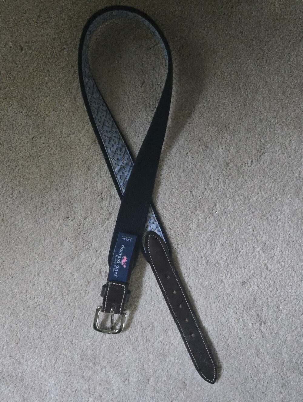 EUC Vineyard Vines Men's Lt. Blue/Navy Hockey Sticks Belt W 28